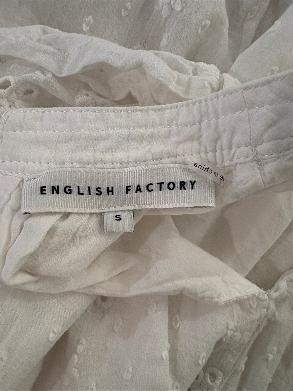 English Factory White Eyelet Maxi Dress with Puff Sleeves - Picture 5 of 5